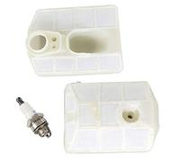 HURI 2 x Air Filter & Spark Plug for Chinese Chainsaw 4500 5200 5800 45cc 52cc 58cc Tarus Timbertech Silverline Kiam Sherwood Raptor Trueshopping Sanli Plantiflex Viron