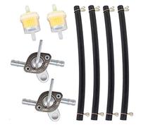 HURI 2 x Universal Motorcycle ATV Buggy Petrol Tap 6 mm Petrol Filter Fuel Hose Generator Switch for Ditbike ATV Quad Pit Bike Scooter