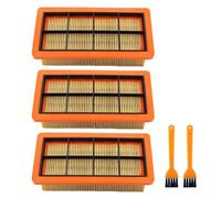 HURI 3x Flat Pleated Vacuum Cleaner Filter for Kärcher AD 2, AD 2 Battery, AD 4 Premium, AD 3 Premium, AD 3, AD 3.200, AD 3.000 Dry Vacuum Cleaner Replaces 6.415-953.0