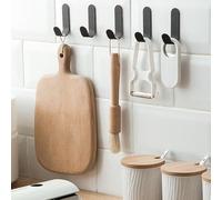 Hurimost 5 PCS Self Adhesive Hooks, Extra Strong Sticky Hooks Without Nails, Holds up to 2.5 KG for Clothes Kitchen Bathroom Hanging (Grey)