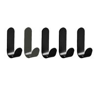 Hurimost 5 PCS Self Adhesive Hooks, Extra Strong Sticky Hooks Without Nails, Holds up to 2.5 KG for Clothes Towels Key Kitchen Bathroom Hanging (Black)