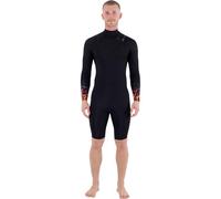 Hurley 2026 Mens Air 2/2mm Bubble Long Sleeve Chest Zip Shorty Wetsuit - Black Bubble