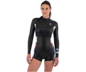 Hurley 2026 Womens Air 2mm Back Zip Shorty Springsuit - Black Skin