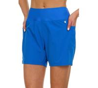 Hurley 5"/7" High Waisted Swim Shorts Women, Board Shorts with Pockets & Inner Liner, Quick Dry Swim Trunk, UPF 50+, Oasis, Medium