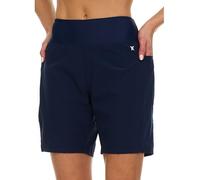 Hurley 5"/7" High Waisted Swim Shorts Women, Board Shorts with Pockets & Inner Liner, Quick Dry Swim Trunk, UPF 50+, Navy, Medium