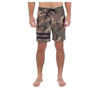 Hurley babylegs Division Men's Block Party 18' Swimsuit, Olive, 38