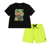 Hurley Boys Graphic T-Shirt and Shorts 2-Piece Outfit Set Boys