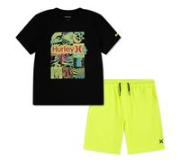 Hurley Boys Graphic T-Shirt and Shorts 2-Piece Outfit Set Boys