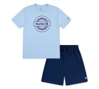 Hurley Boys Graphic T-Shirt and Shorts 2-Piece Outfit Set Boys Blue
