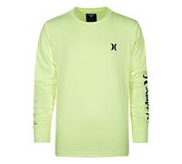 Hurley Boys' Long Sleeve Graphic T-Shirt, Volt Glow Heather, Large