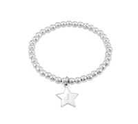 HURLEY BURLEY LONDON Girl's Personalised Silver Star Charm Ball Bracelet 16cm
