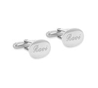 Hurley Burley London Men's Personalised Sterling Silver Oval Cufflinks