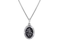 HURLEY BURLEY LONDON Men's Personalised Sterling Silver St Christopher Belcher Pendant Necklace 41cm