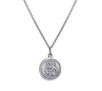 HURLEY BURLEY LONDON Men's Personalised Sterling Silver St Christopher Medal Belcher Pendant Necklace 56cm