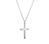 HURLEY BURLEY LONDON Men's Sterling Silver Cross Curb Necklace 51cm