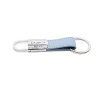 HURLEY BURLEY LONDON Personalised Baby Blue Leather Message Keyring