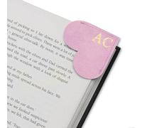Hurley Burley London Personalised Embossed Leather Heart Page Corner Bookmark Pink - Customisable Gift for Book Lovers