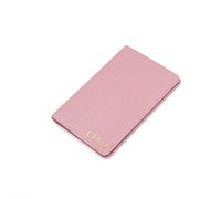 HURLEY BURLEY LONDON Personalised Embossed Leather Passport Holder Blush Pink