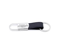 HURLEY BURLEY LONDON Personalised Leather Message Keyring Black