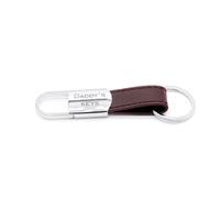 HURLEY BURLEY LONDON Personalised Leather Message Keyring Mulberry