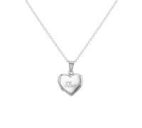HURLEY BURLEY LONDON Women's Personalised Sterling Silver Heart Locket Necklace 41cm