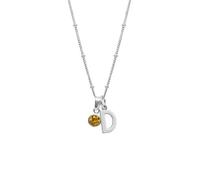 HURLEY BURLEY LONDON Women's Sterling Silver Initial D & November Birthstone Charm Necklace 45cm