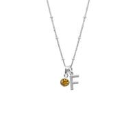 HURLEY BURLEY LONDON Women's Sterling Silver Initial F & November Birthstone Charm Necklace 45cm