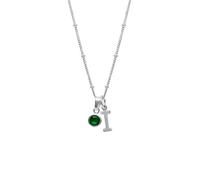HURLEY BURLEY LONDON Women's Sterling Silver Initial I & May Birthstone Charm Necklace 45cm