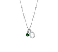 HURLEY BURLEY LONDON Women's Sterling Silver Initial O & May Birthstone Charm Necklace 45cm