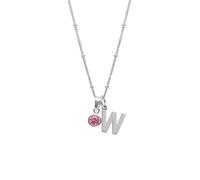 HURLEY BURLEY LONDON Women's Sterling Silver Initial R & December Birthstone Charm Necklace 45cm