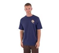 Hurley Disques T Shirt Mens Destroyer Navy Short Sleeved Backprint Surf Tee Top Large