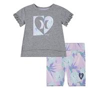 Hurley Girl's Hrlg S/S & Bike Short Set Sleeve, Light Lavender, 2 Years