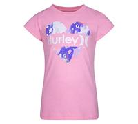 Hurley Girl's Hrlg Split Heart Tee T-Shirt, Pink Flamingo Heather, 4 Years
