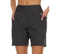 Hurley High Waisted Swim Shorts Women, Board Shorts with Pockets & Inner Liner, Quick Dry Bathing Suit Swim Trunk, UPF 50+, Charcoal, Large