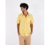 Hurley Printing Press Coconut Short Sleeve Shirt Yellow L Man