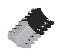 Hurley Men's 8 Pack Sport Cushioned Low Cut Socks, Light Grey Heather/Black, 9-13 UK