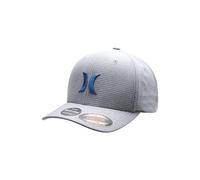 Hurley Men's Baseball Cap - Lightweight Curved Bill H2O Dri Fitted Caps for Men, Grey Heather, S-M