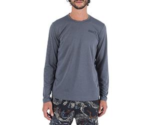 Hurley Men's Easton Fastlane Rash Guard Shirt, Heather Black, M