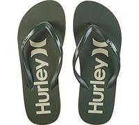 HURLEY MENS FLIP FLOPS.ONE AND ONLY GREEN OLIVE RUBBER BEACH THONGS SANDALS S23