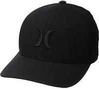 Hurley Men's One and Only Black Flexfit Hat, Black, Large-X-Large