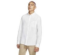 Hurley Men's One and Only Textured Long Sleeve Button Shirt, White, XXL