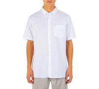 Hurley Men's One and Only Textured Short Sleeve Button Shirt, White, Medium