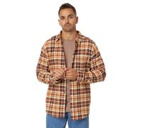Hurley - Mens Portland Organic Flannel Long Sleeve Woven Shirt, Color Hickory Brown, Size: Large