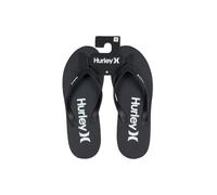 Hurley Men's Printed Flip Flops, Comfortable Beach Sandals, Black/White, 1 Pack