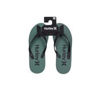 Hurley Men's Printed Flip Flops, Comfortable Beach Sandals, Grey/Blue, 1 Pack