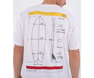 Hurley Mens Short Sleeve Kraft Sketch T-Shirt, White, L EU