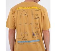 Hurley Mens Short Sleeve Kraft Sketch T-Shirt, Yellow, XL EU