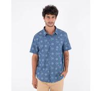 Hurley Printing Press Coconut Short Sleeve Shirt Blue M Men