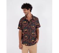 Hurley Printing Press Happy Face Short Sleeve Shirt Black M Men