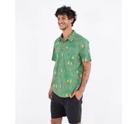 Hurley Mens Short-Sleeved Printing Press Happy Face T-Shirt, Green, S EU